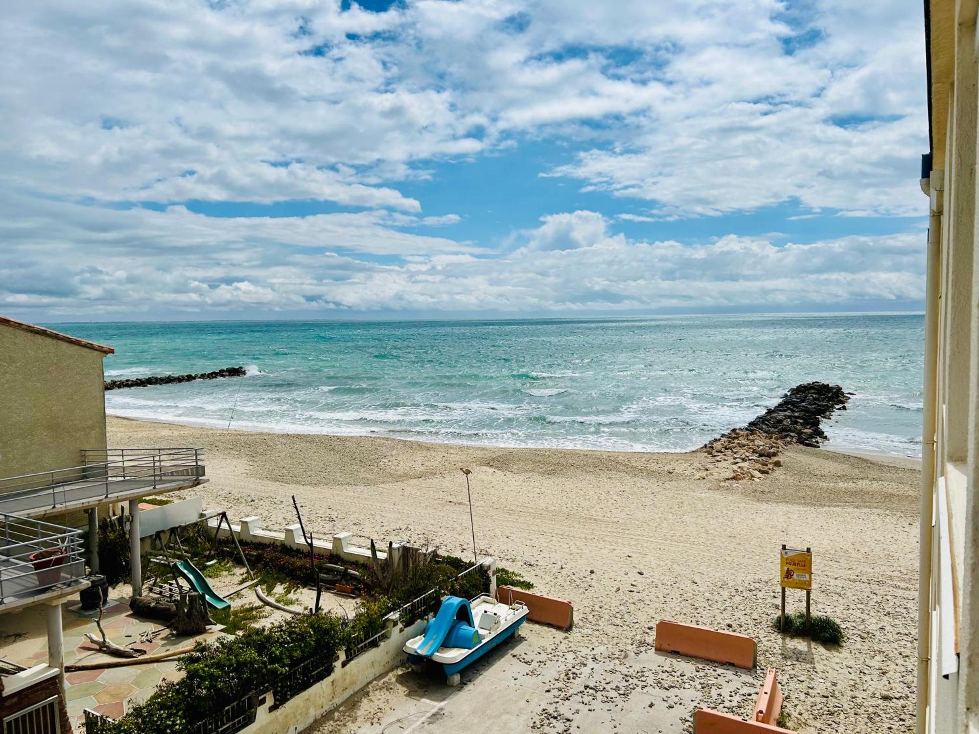 Estudio 1Ere Ligne Vue Mer ,Place De Parking Privee Acces A La Plage De La Residence 3Eme Etage Palavas-les-Flots Kültér fotó
